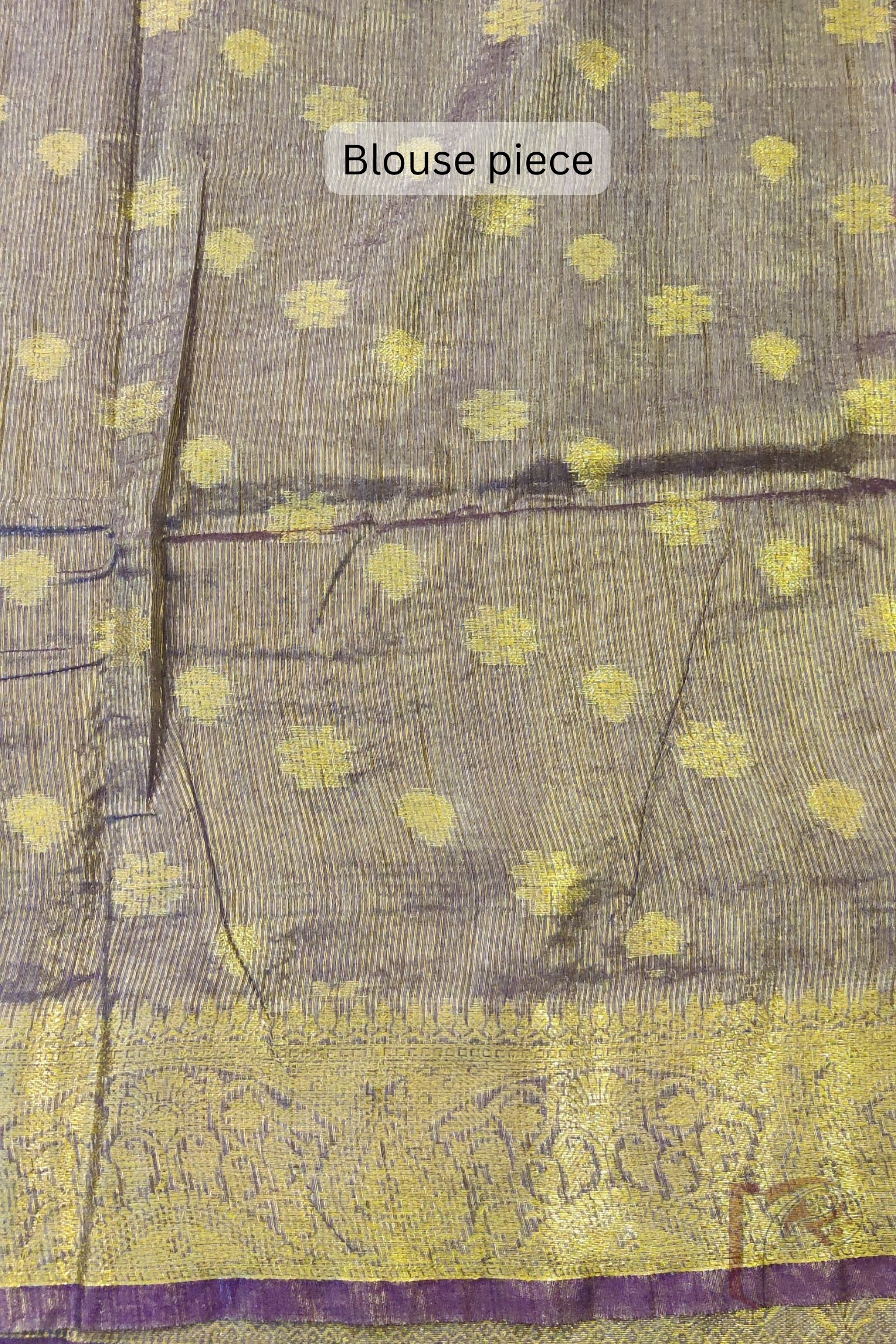 Tussar Tales - Purple Semi Munga Tussar Silk Saree with Golden Jacquard Pallu and Motif Weave - Image 8