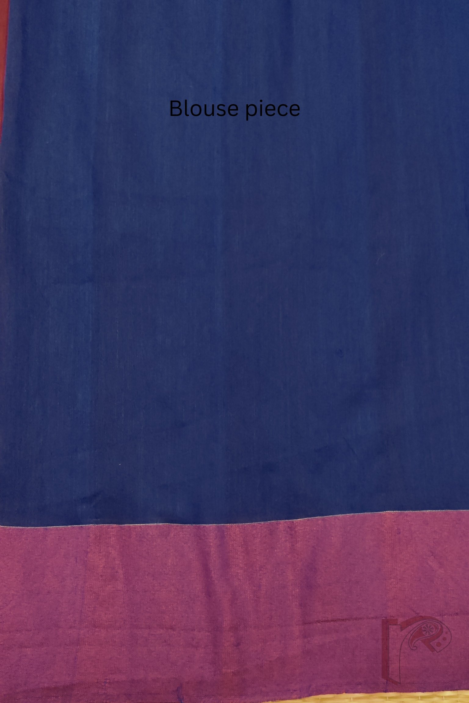 Taant Treasures - Ink Blue Taant Cotton Handloom Saree with Dull Pink Border - Image 8
