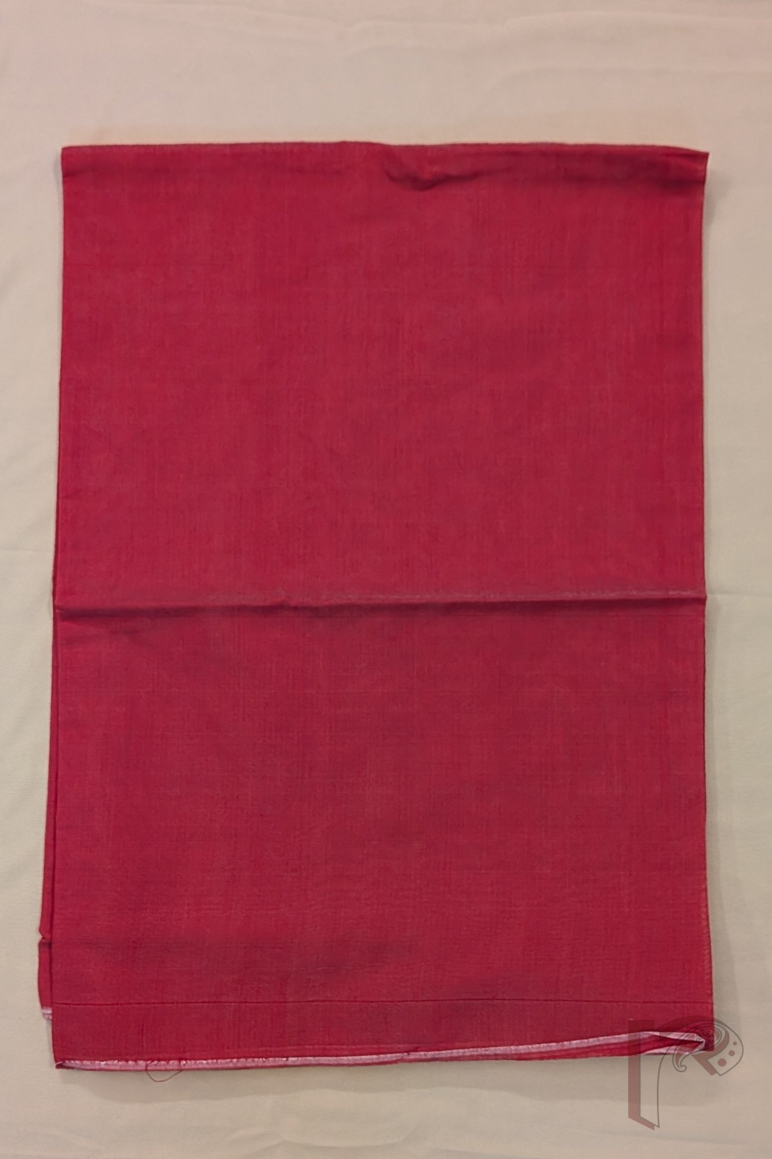 Suit Stories – Grey and Tomato Red Cotton Jamdani Suit Set with Floral Yoke and Border - Image 4