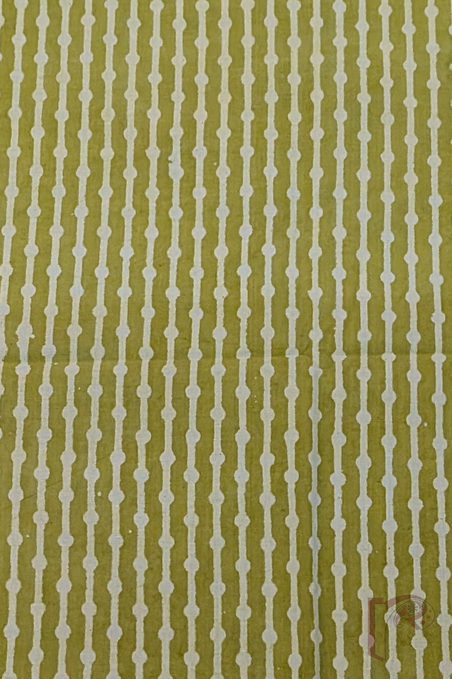 Suit stories – Lime Green Dandelion Floral Print Mulmul Cotton Suit Set with Polka Stripe Bottom - Image 5