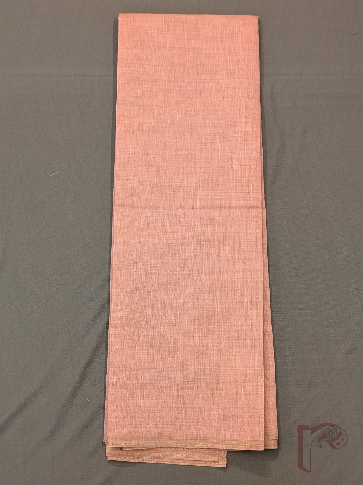 Suit Stories – Onion Pink Cotton Munga Jamdani Suit Set with Lotus Floral Weave and Maroon Tassels - Image 5