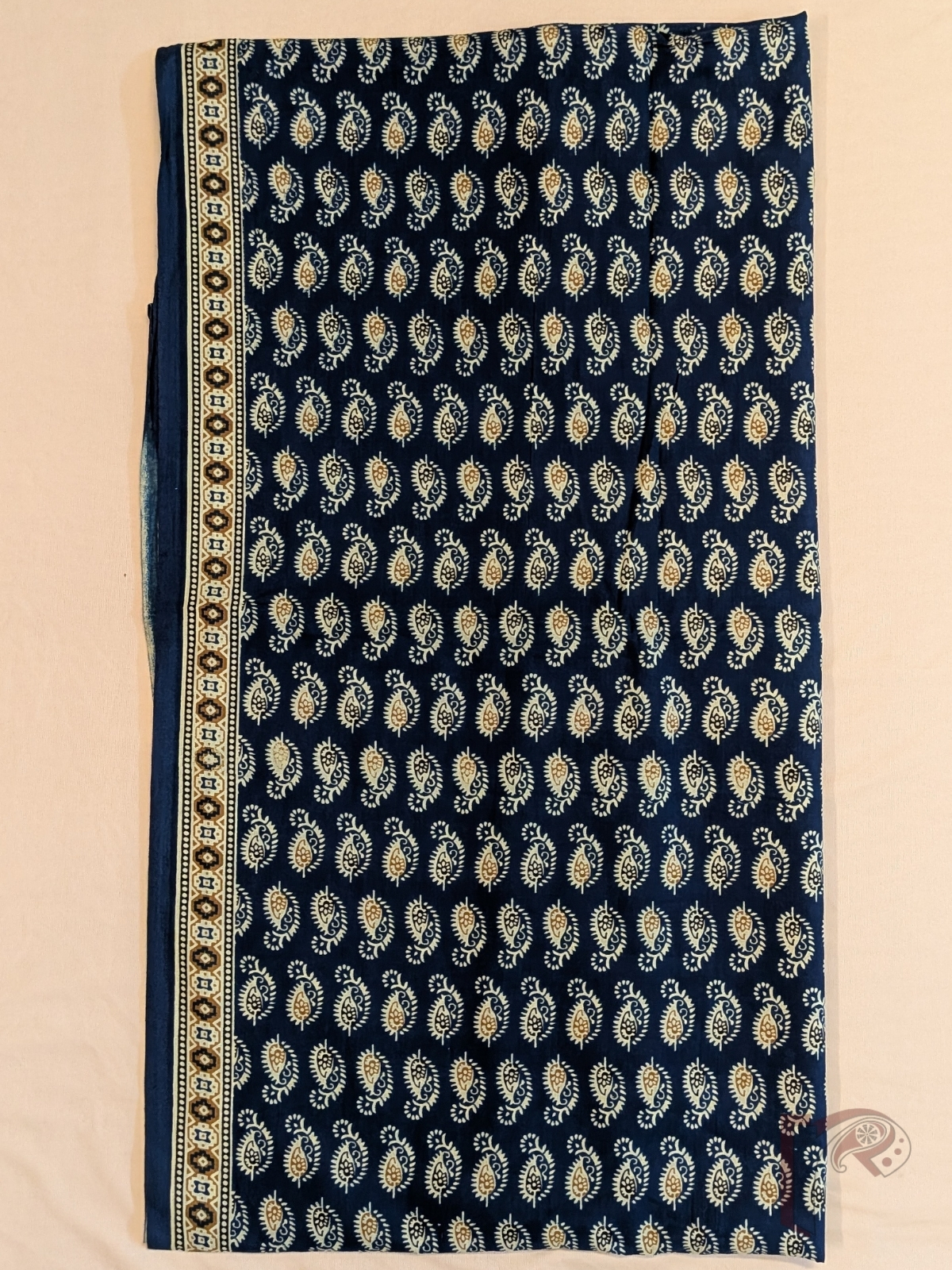 Suit stories - Navy Blue Mul Cotton Sanganeri Hand Block Printed Suit Set with Kairi Leaf Jaal - Image 3
