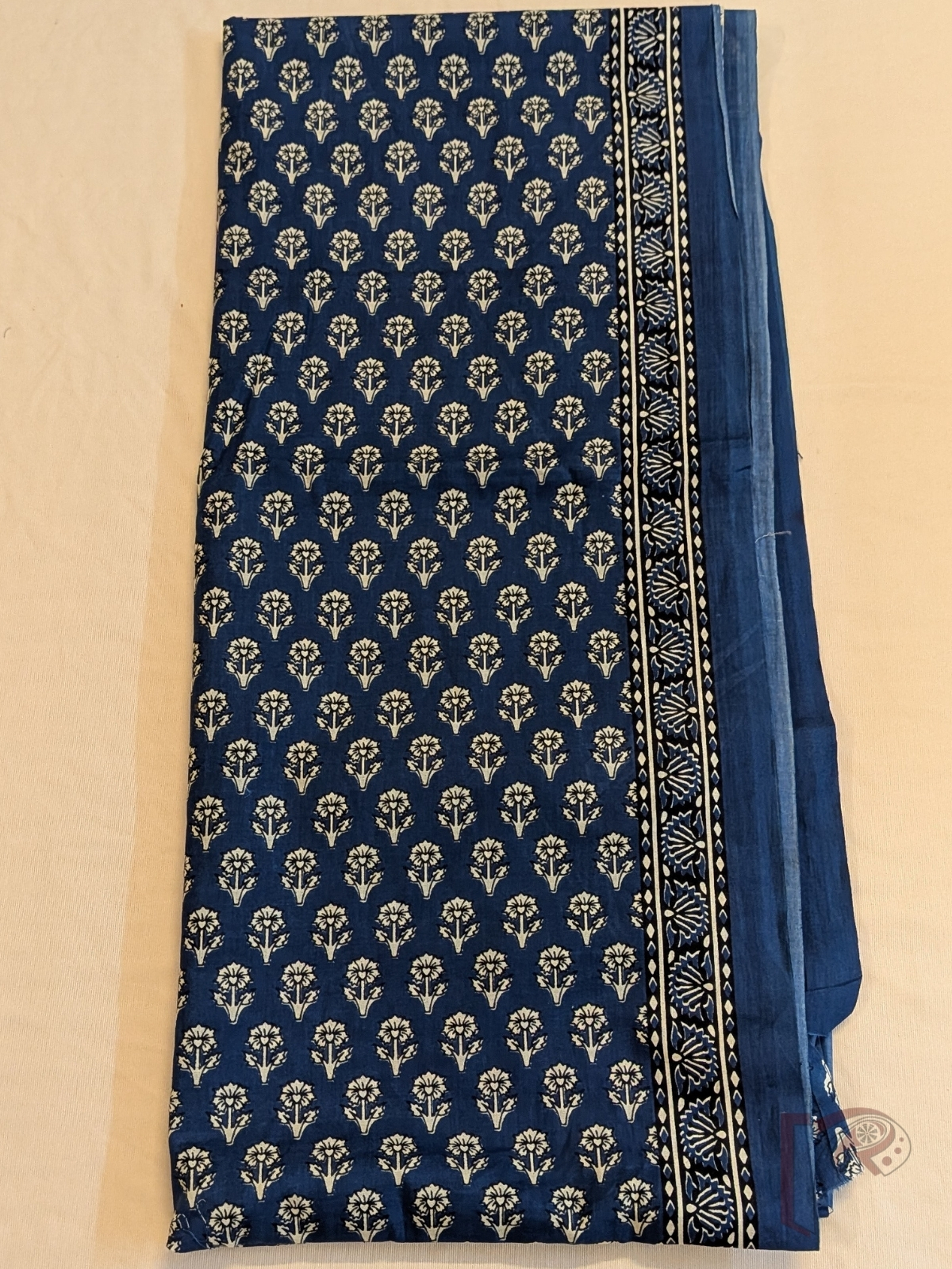 Suit stories - Indigo Blue Mul Cotton Hand Block Printed Suit Set with Floral Bootis - Image 3