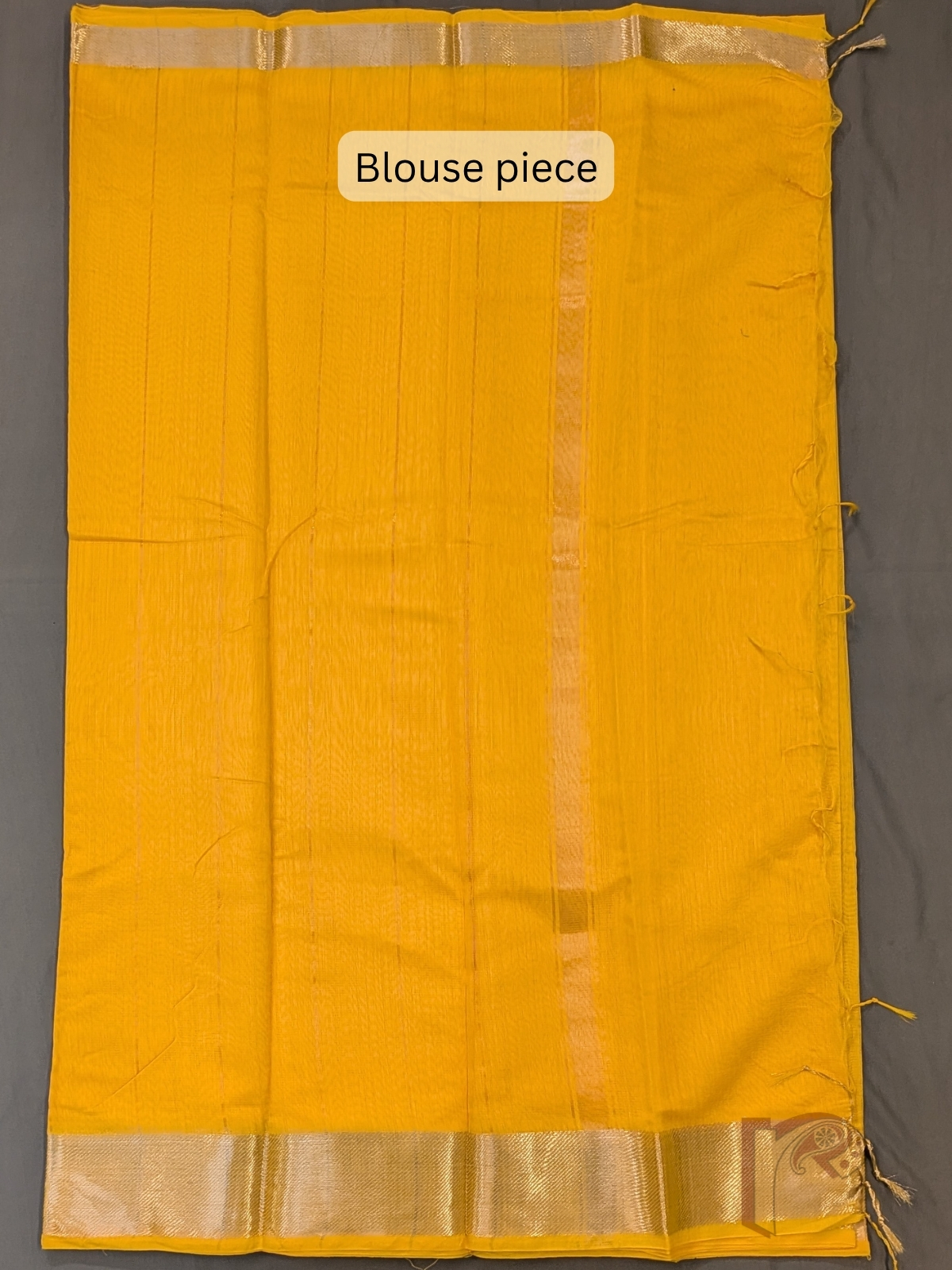 Mangalgiri Moods – Bright Orange Mangalgiri Cotton Silk Saree with Gold Border and Striped Pallu - Image 8