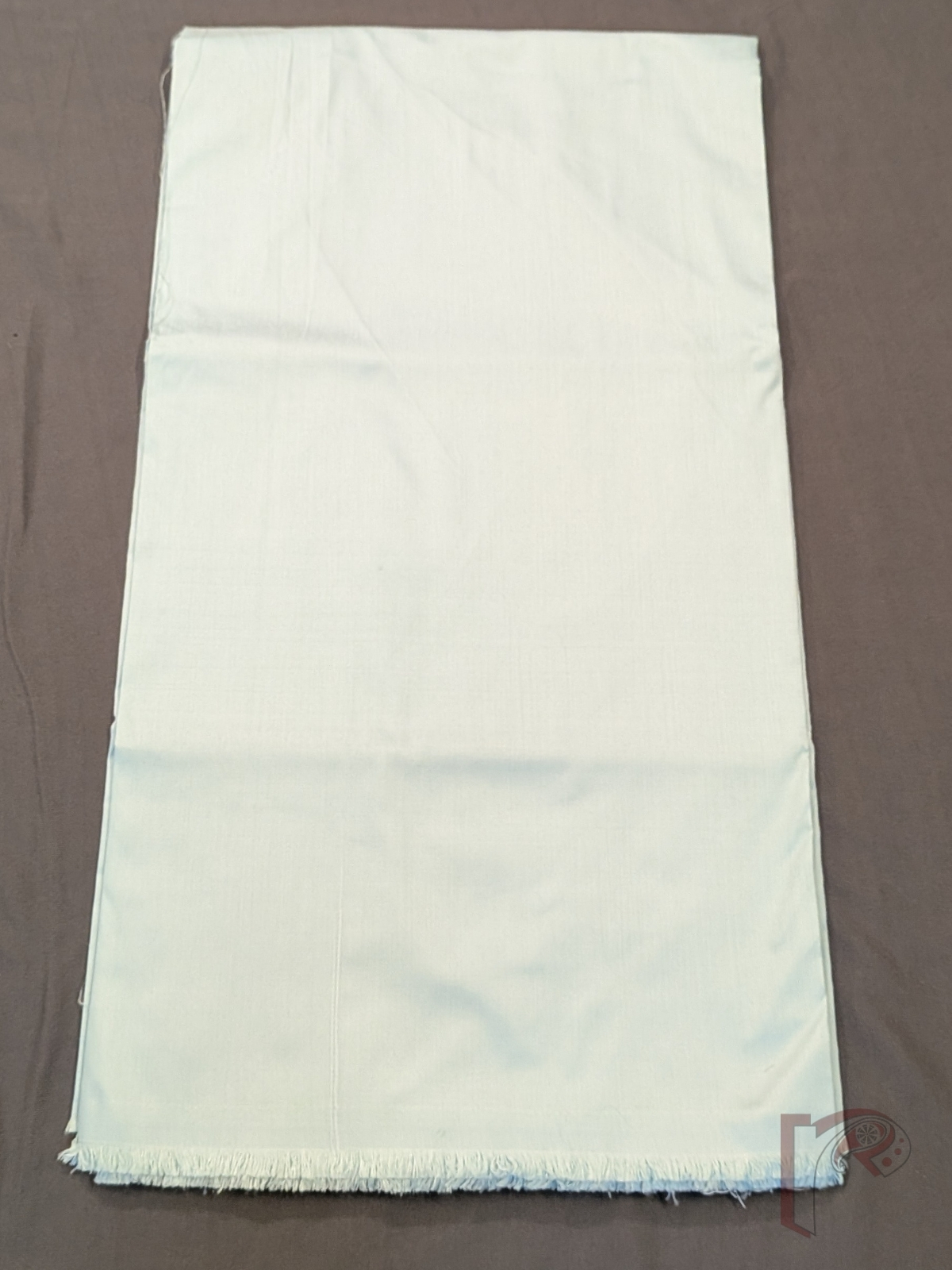 Suit Stories – Light Ocean Blue Suit Material with Parallel Gold Zari Borders - Image 3