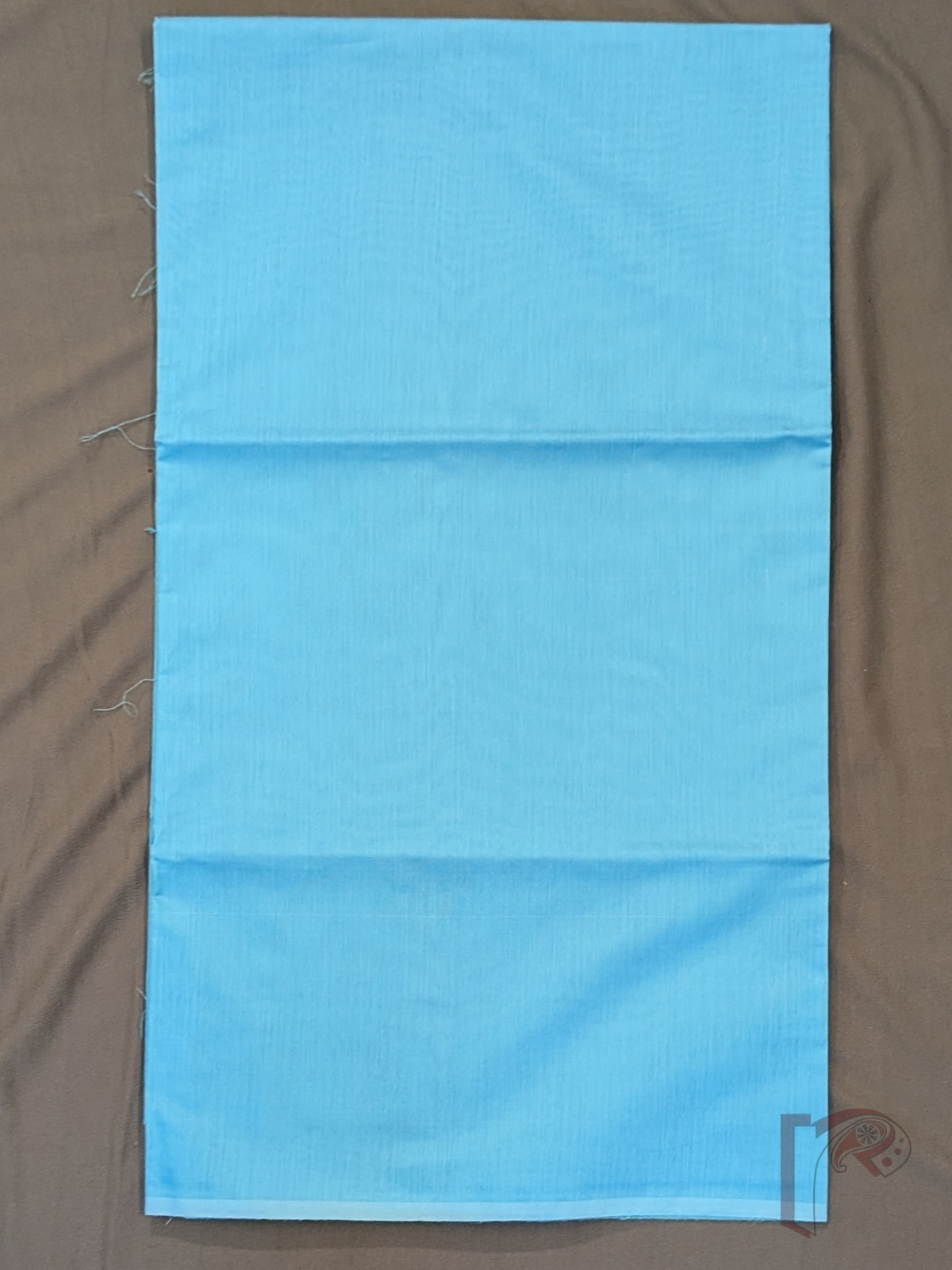 Suit Stories – Sky Blue Suit Material with Gold Zari Border - Image 3