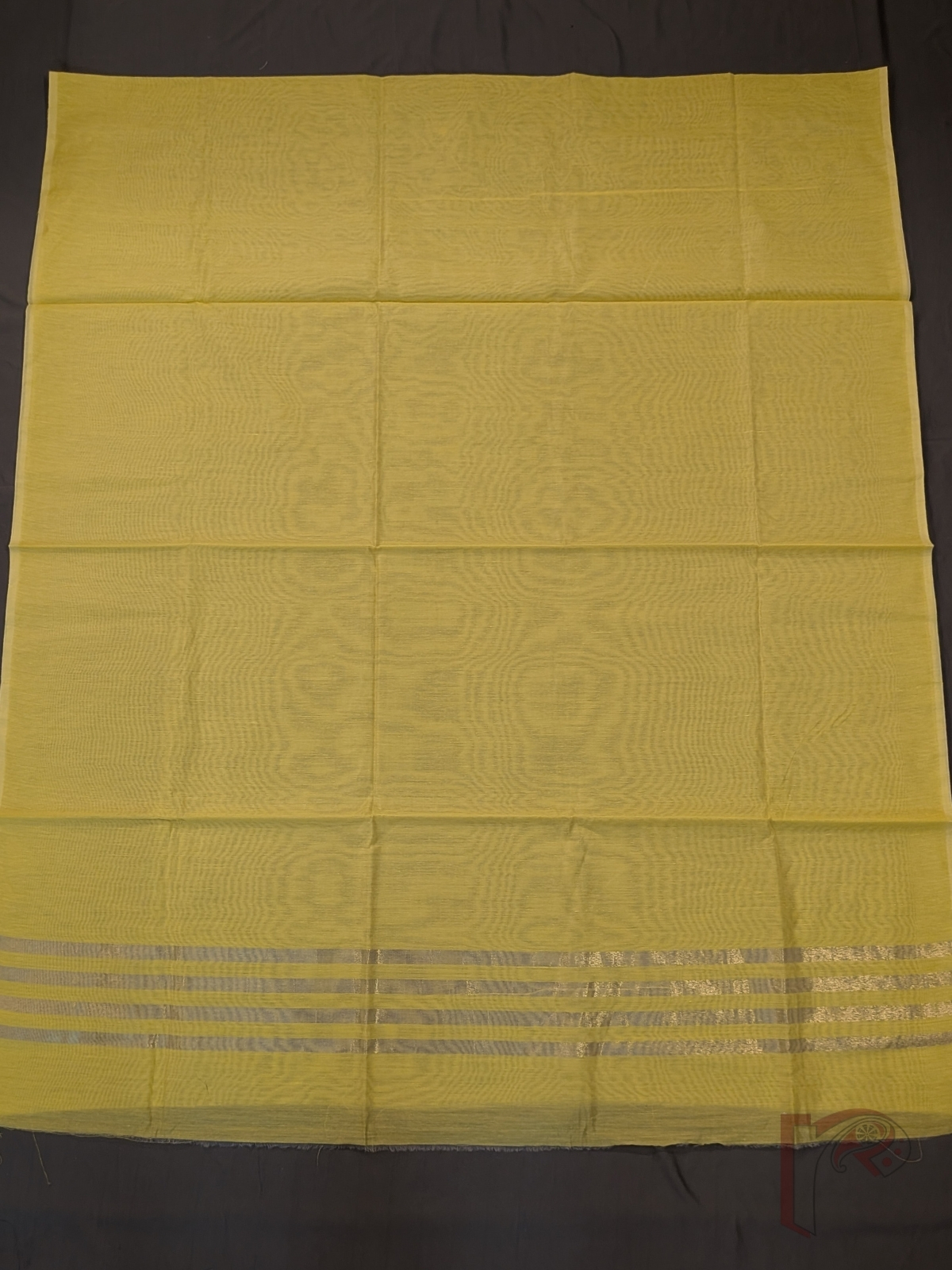 Suit Stories – Lemon Yellow Suit Material with Ocean Blue & Red Panelled Dupatta - Image 2